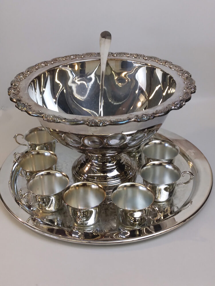 Silver Plated Punch Bowl Set
